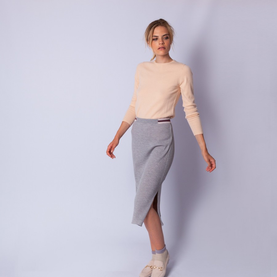 Pencil skirt in ribbed wool - Etreinte 