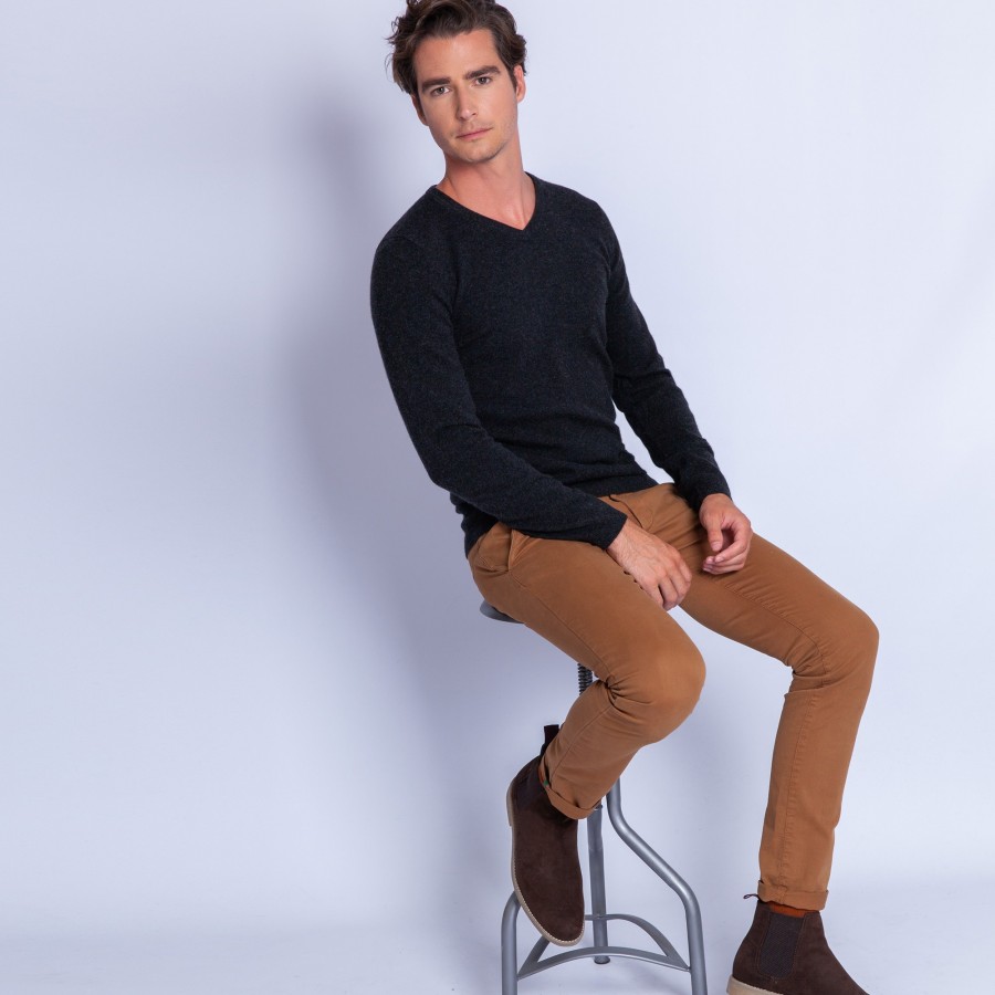 V collar cashmere sweater - Evann