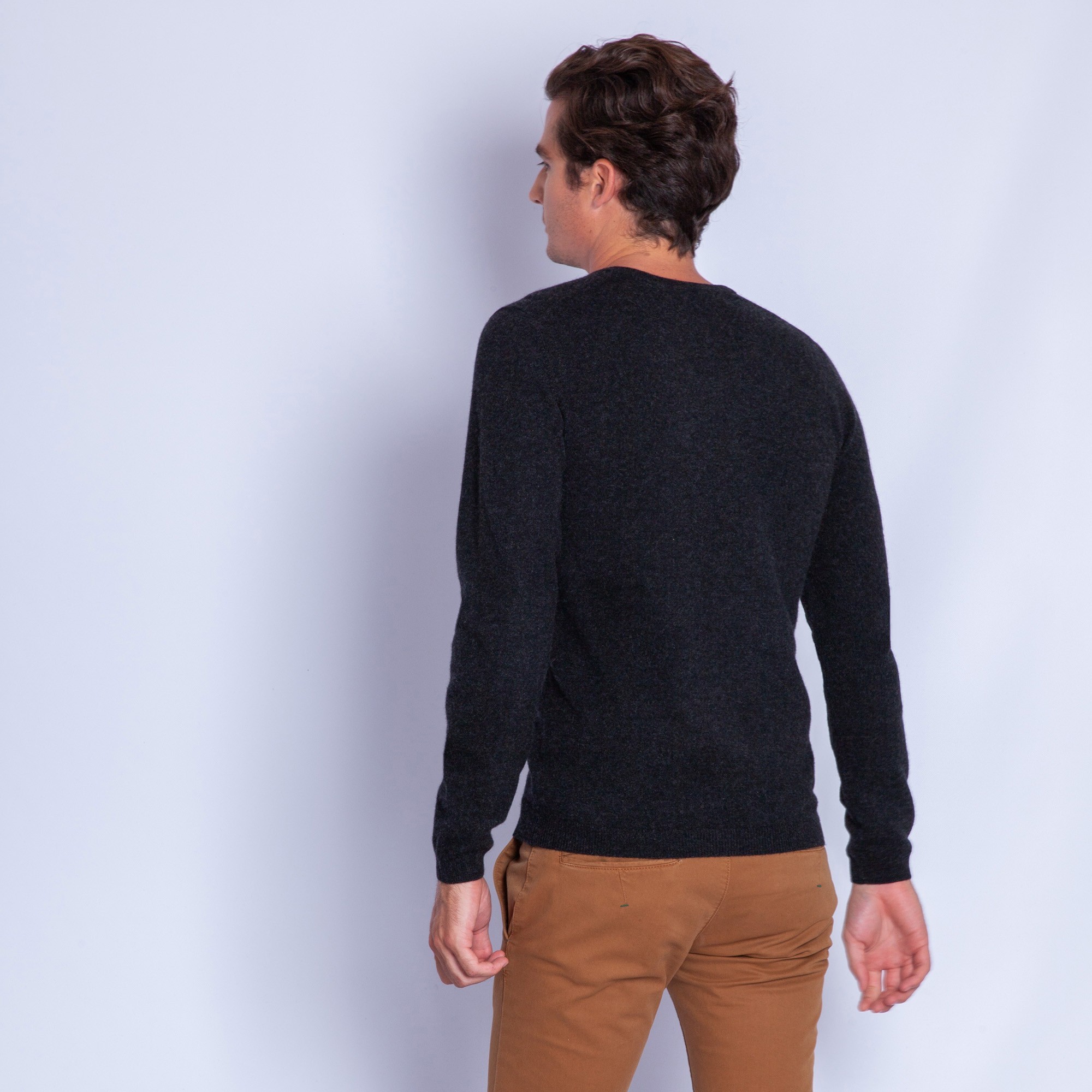 Pull col V en cachemire - Ferdinand 6346 univers - 10 gris fonce