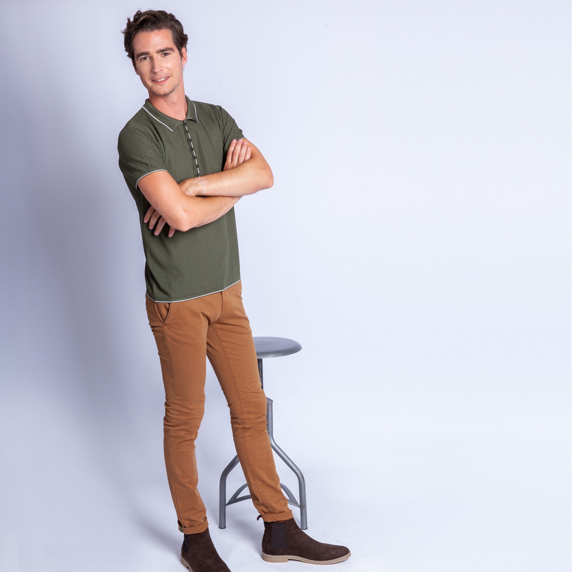 Polo fantaisie Fil Lumière Loic 8073 avocat-83 kaki