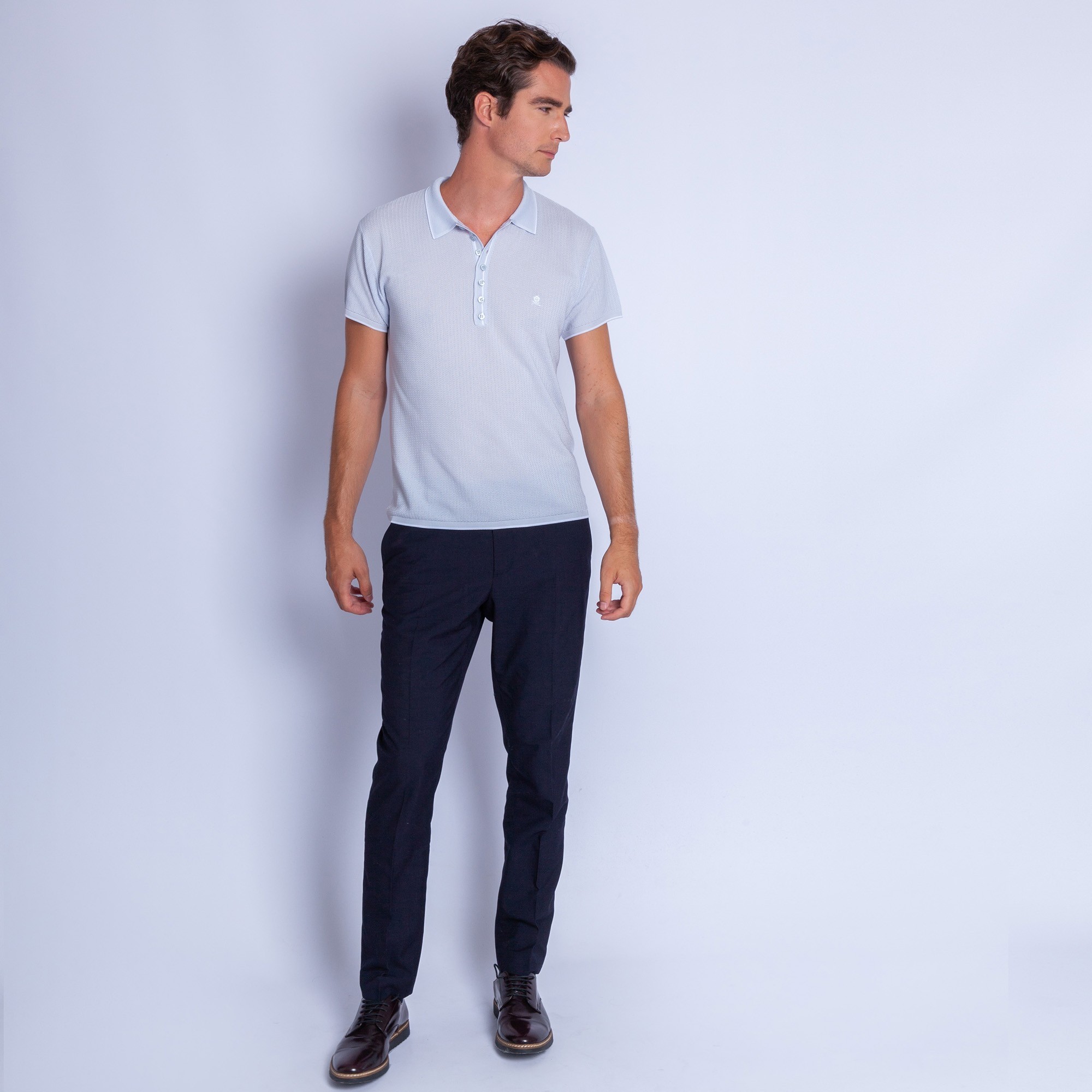 Polo fantaisie Fil Lumière Loic 8999 argent - 11 gris clair