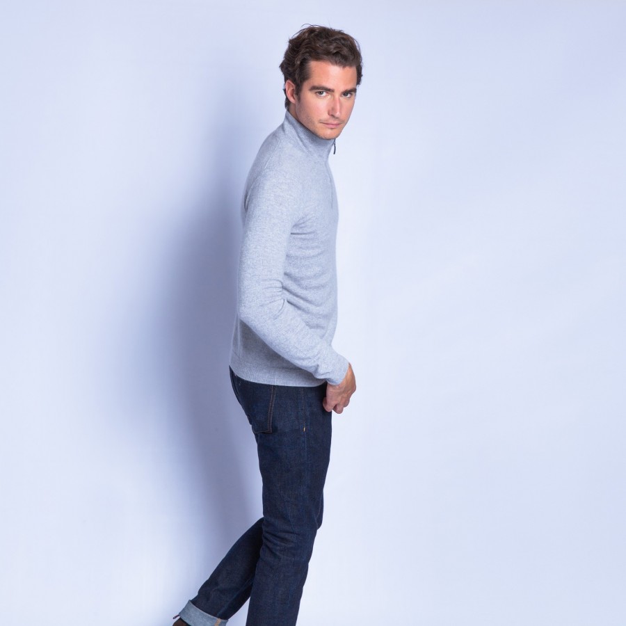 Zipped collar cashmere sweater - Emile