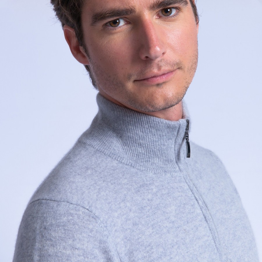 Zipped collar cashmere sweater - Emile