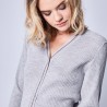 Gilet en laine côtelée - Emblème 6350 glace nude cerise - 81 gris pale