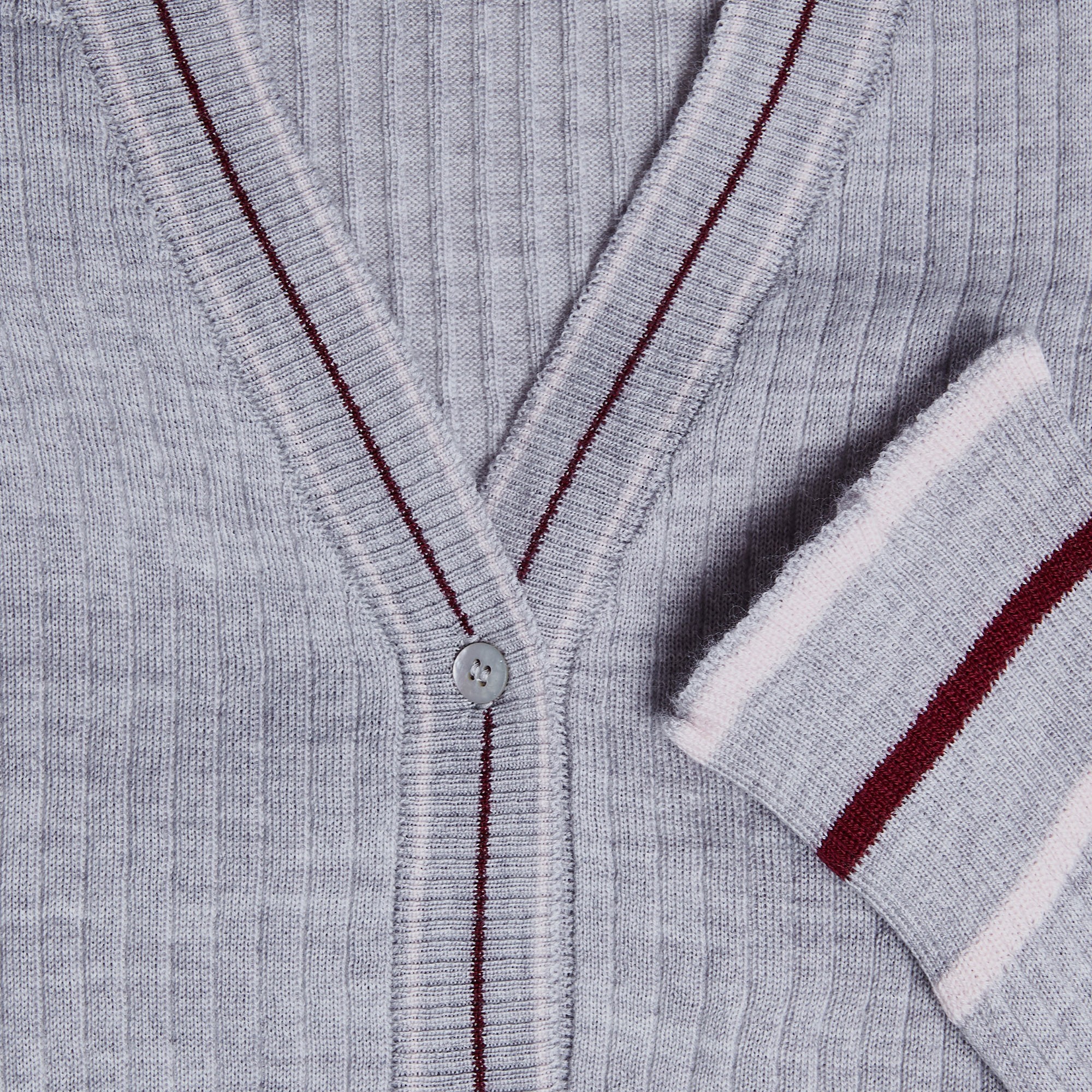 Ribbed wool cardigan - Emblème