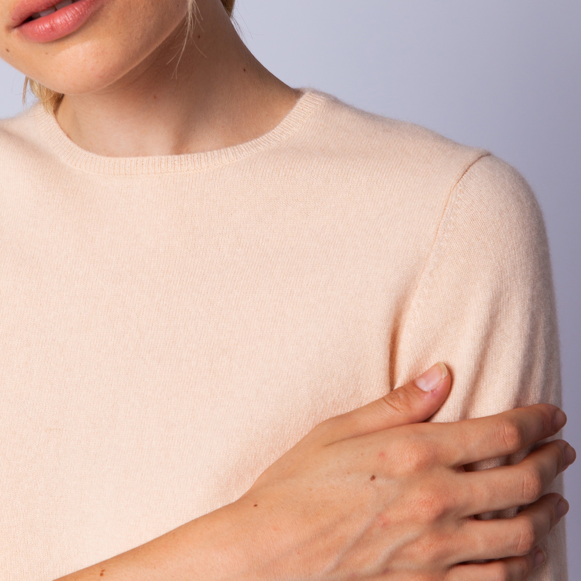 Pull col rond en cachemire intemporel - Evana 6385 nude - 85 nude