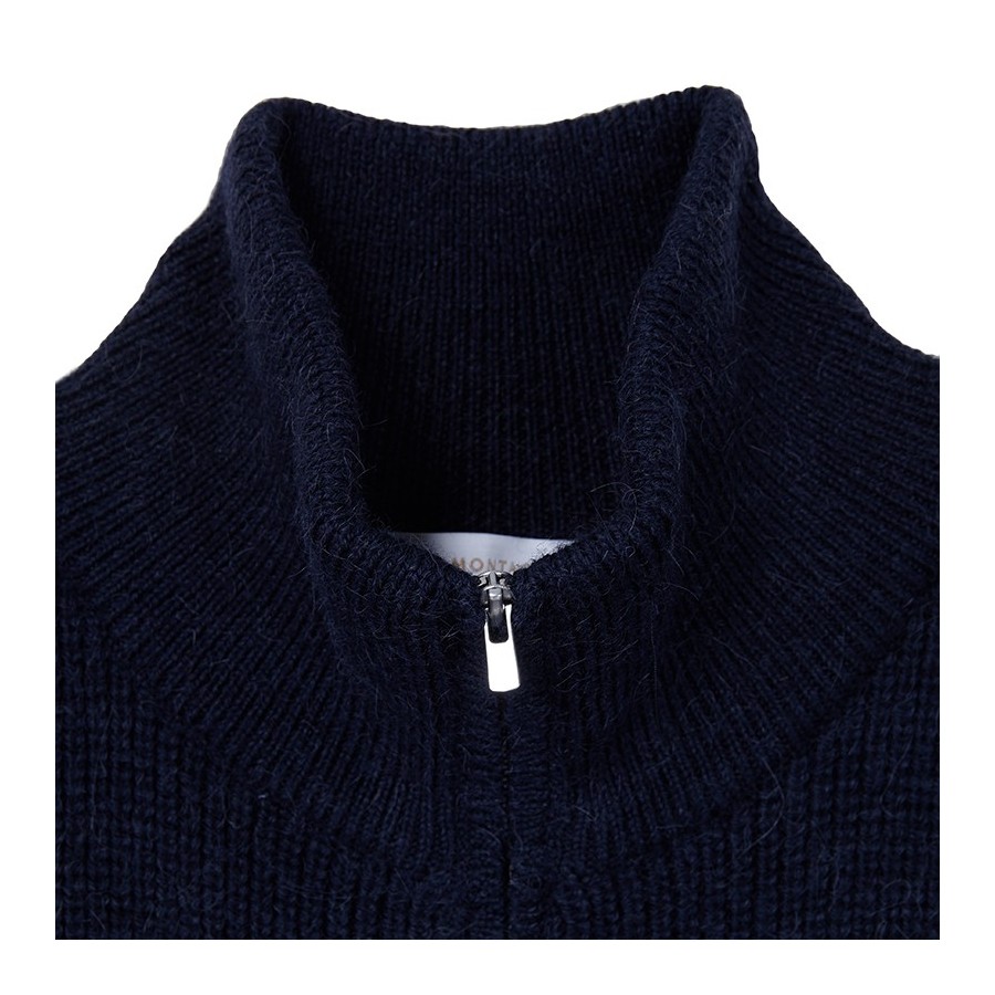 High neck zipped alpaca cardigan - Fribourg