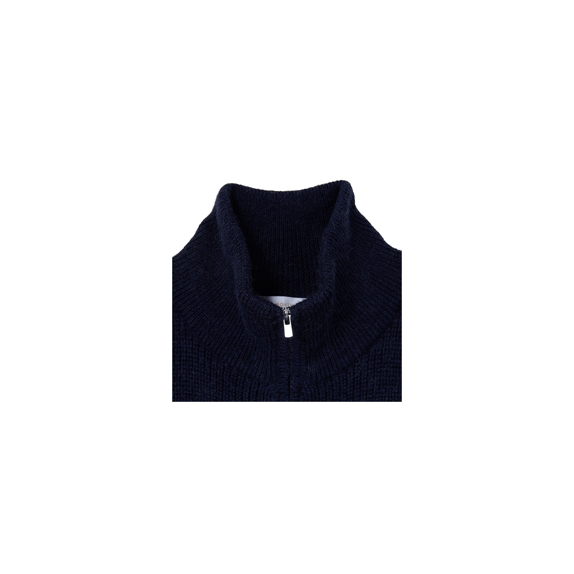 Gilet col montant zippé en alpaga Fribourg 6340 marine - 05 bleu marine