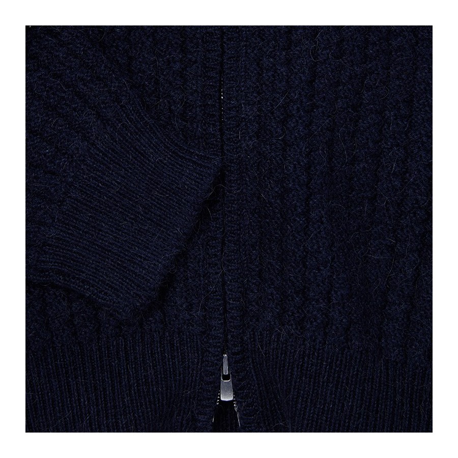 High neck zipped alpaca cardigan - Fribourg