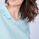 Polo manches 3/4 en Fil Lumière - Marjorie 8022 Opaline-23 Vert clair