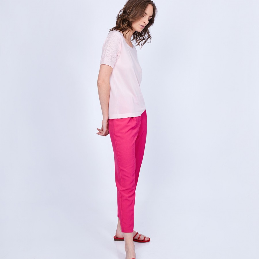 T-shirt col carré en Fil Lumière - Marie