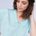 Women's polo-shirt made of Fil Lumière - Mélissa