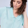 Polo en Fil Lumière manches 3/4 - Mélissa 8022 Opaline-23 Vert clair