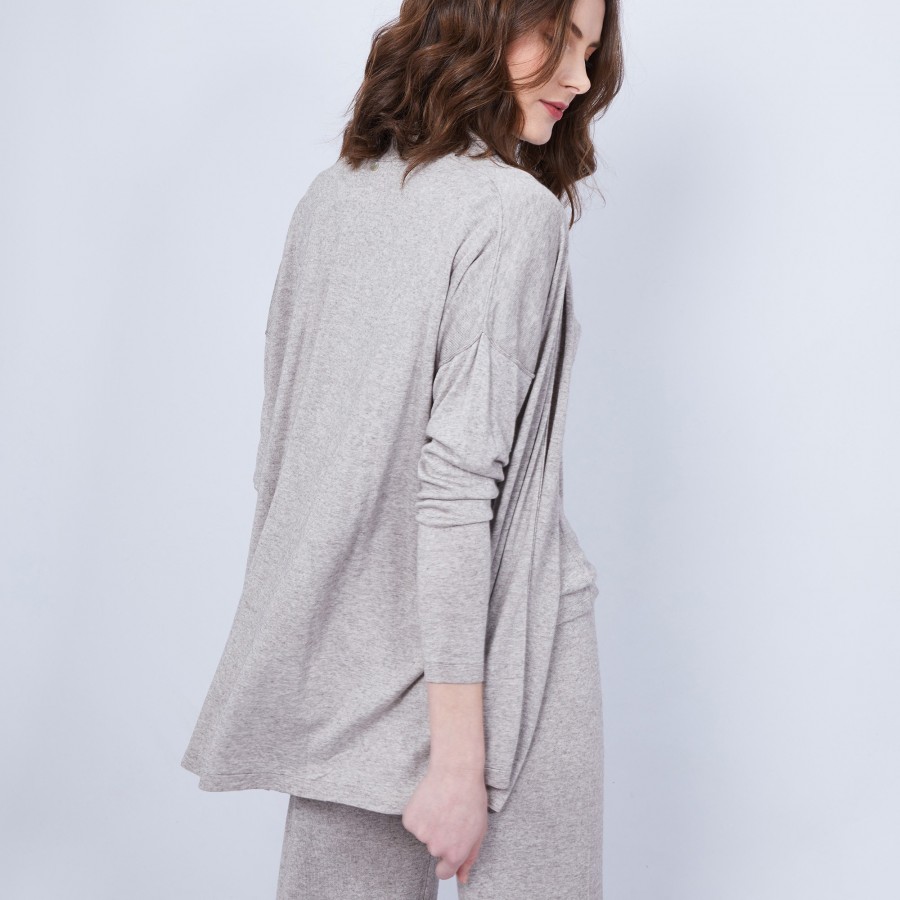 Bamboo cashmere cardigan with shawl collar - Hani