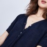 T-shirt en lin col V boutonné - Maati