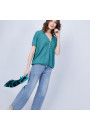 T-shirt en lin col V boutonné - Maati