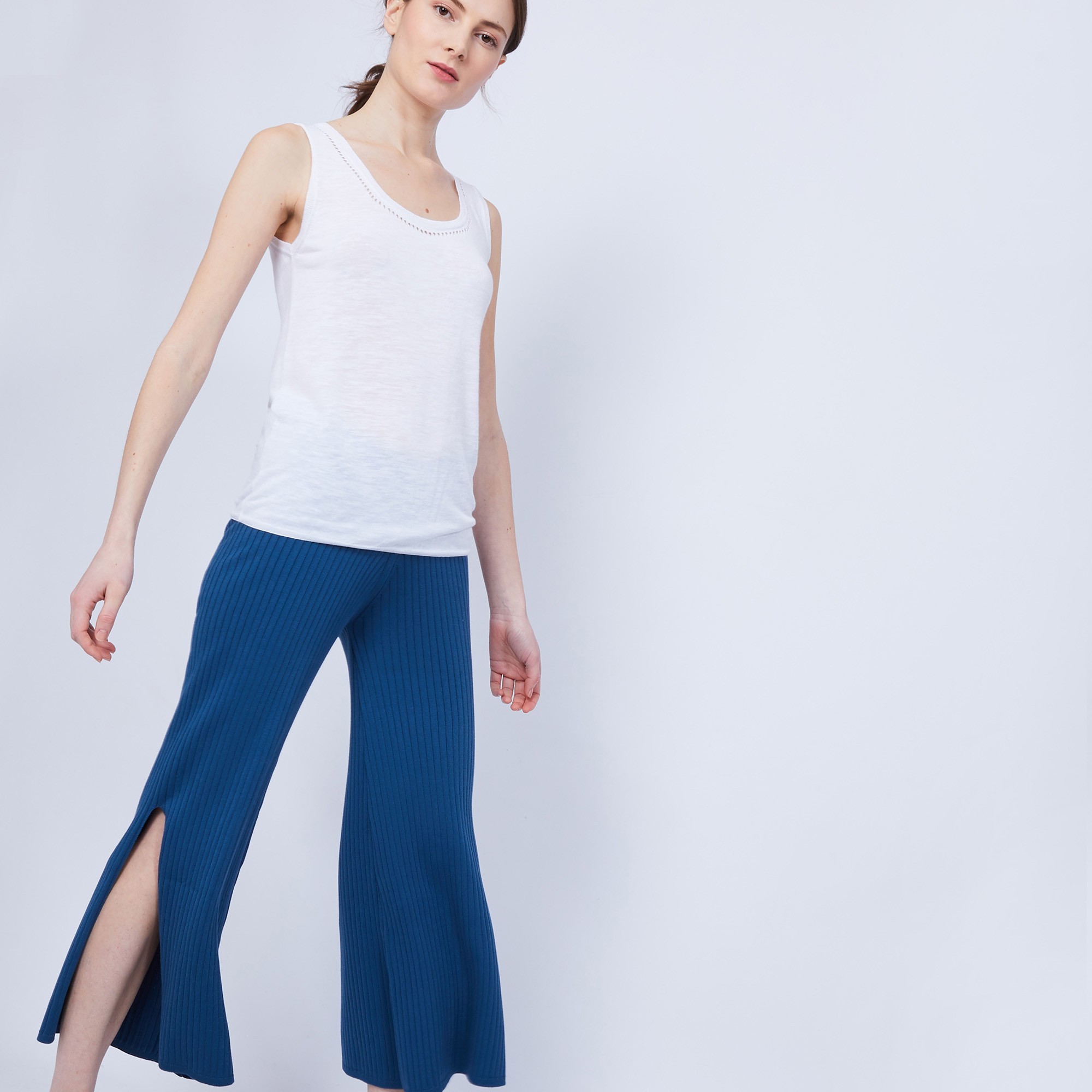 Pantalon large en coton - Jaguar 6447 capri - 03 Bleu foncé