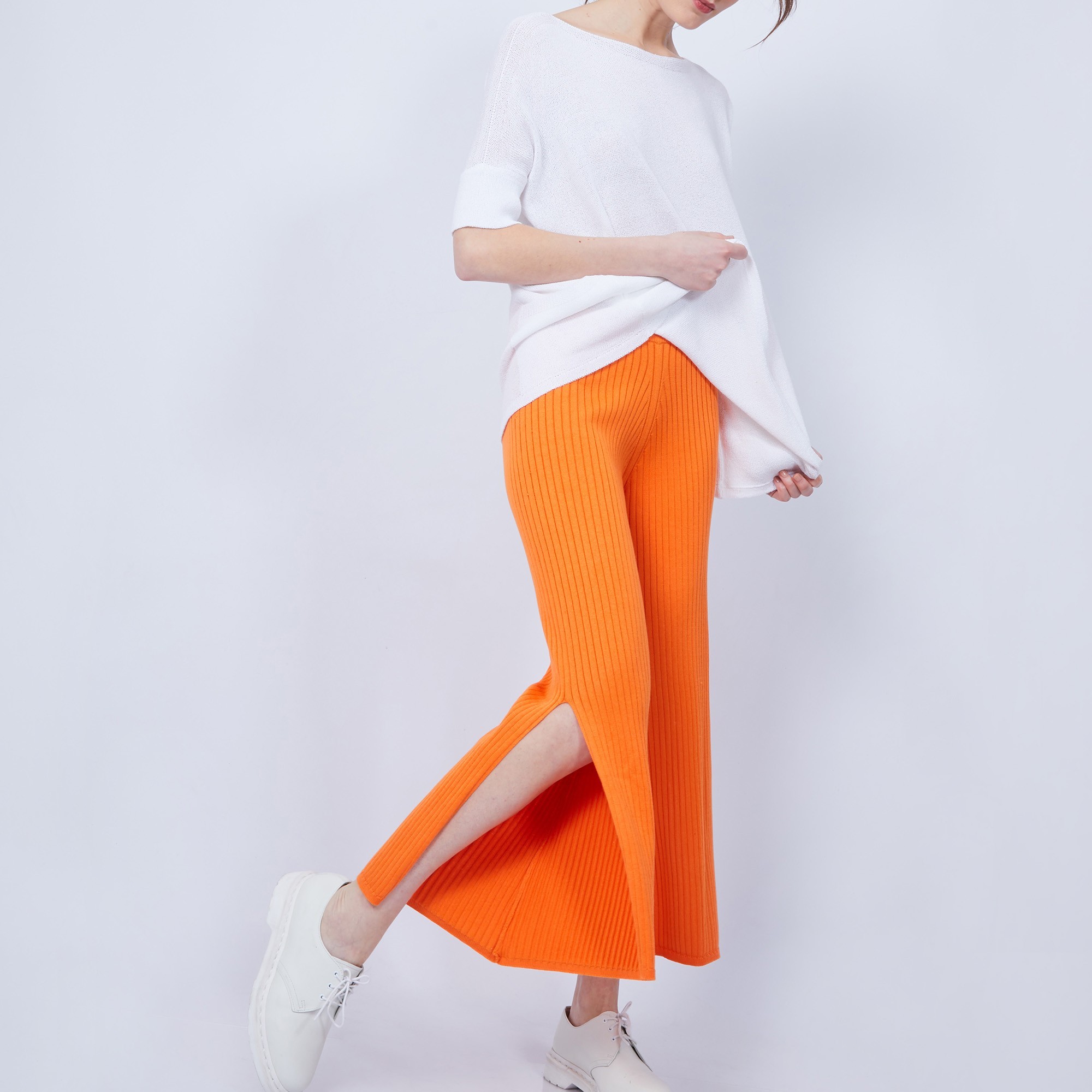 Pantalon large en coton - Jaguar 6470 tangerine - 15 Orange