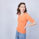 T-shirt uni col V - Mae 6482 santal - 15 orange
