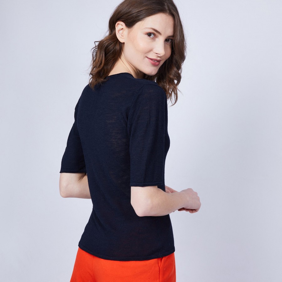 Plain V-neck T-shirt - Mel