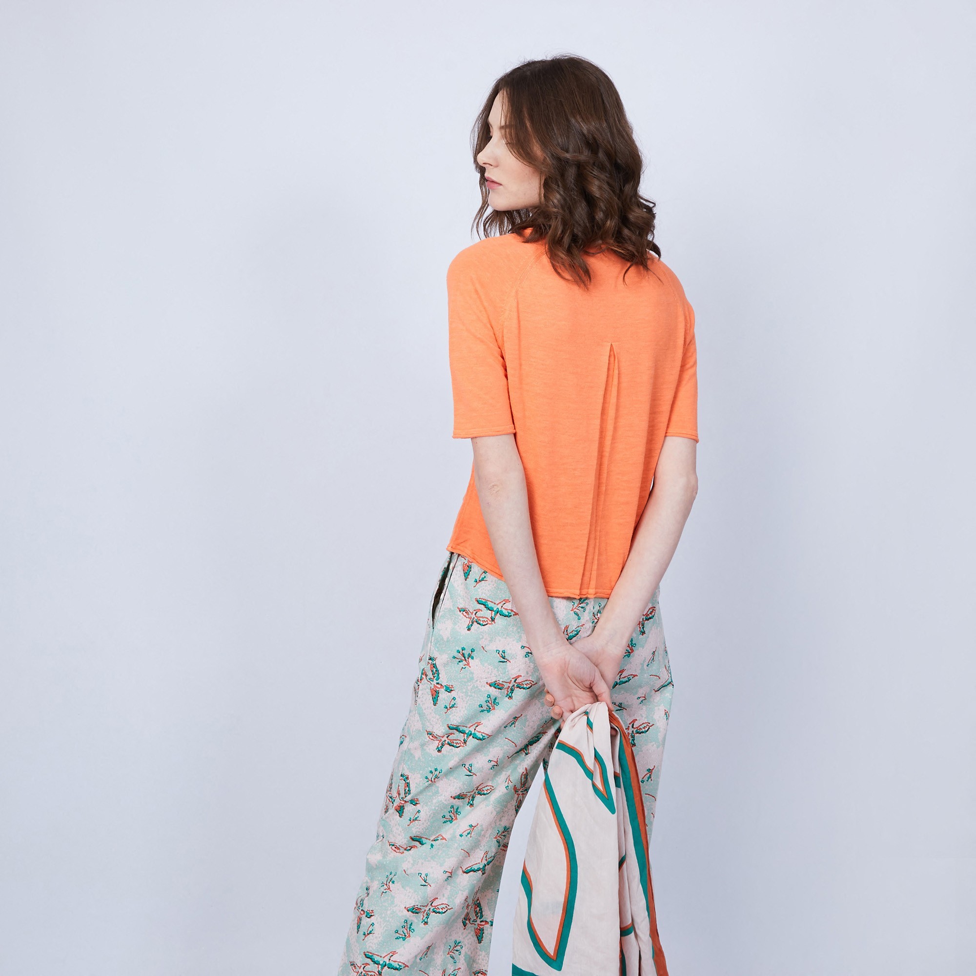 T-shirt ample col rond - Maika 6482 santal - 15 orange
