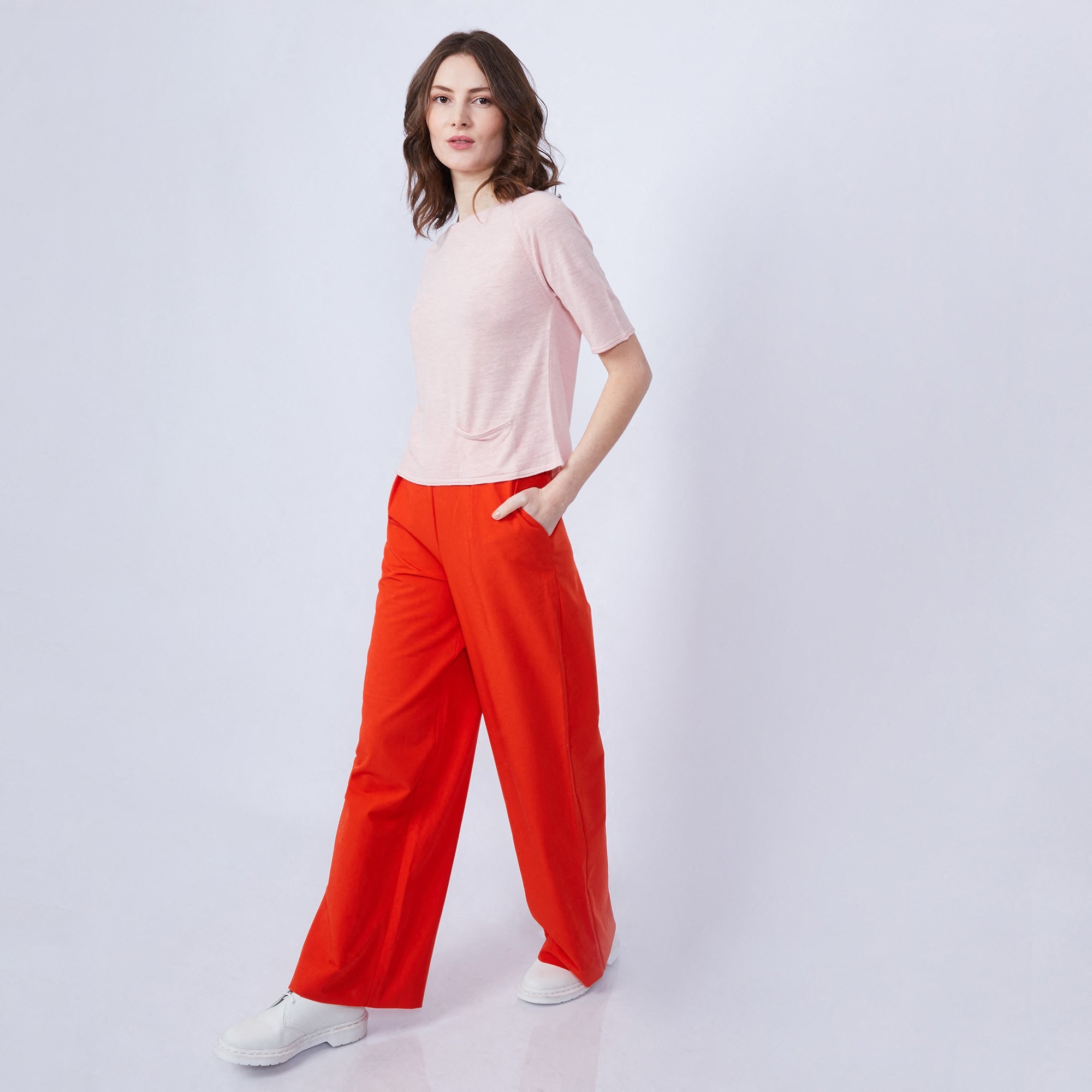 T-shirt ample col rond - Maika 6485 blush - 24 rose clair