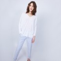 T-shirt ample col V - Malou 6400 blanc - 02 blanc