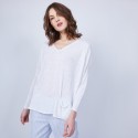 T-shirt ample col V - Malou 6400 blanc - 02 blanc