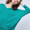 T-shirt ample col V - Malou 6450 tropique - 21 vert foncé