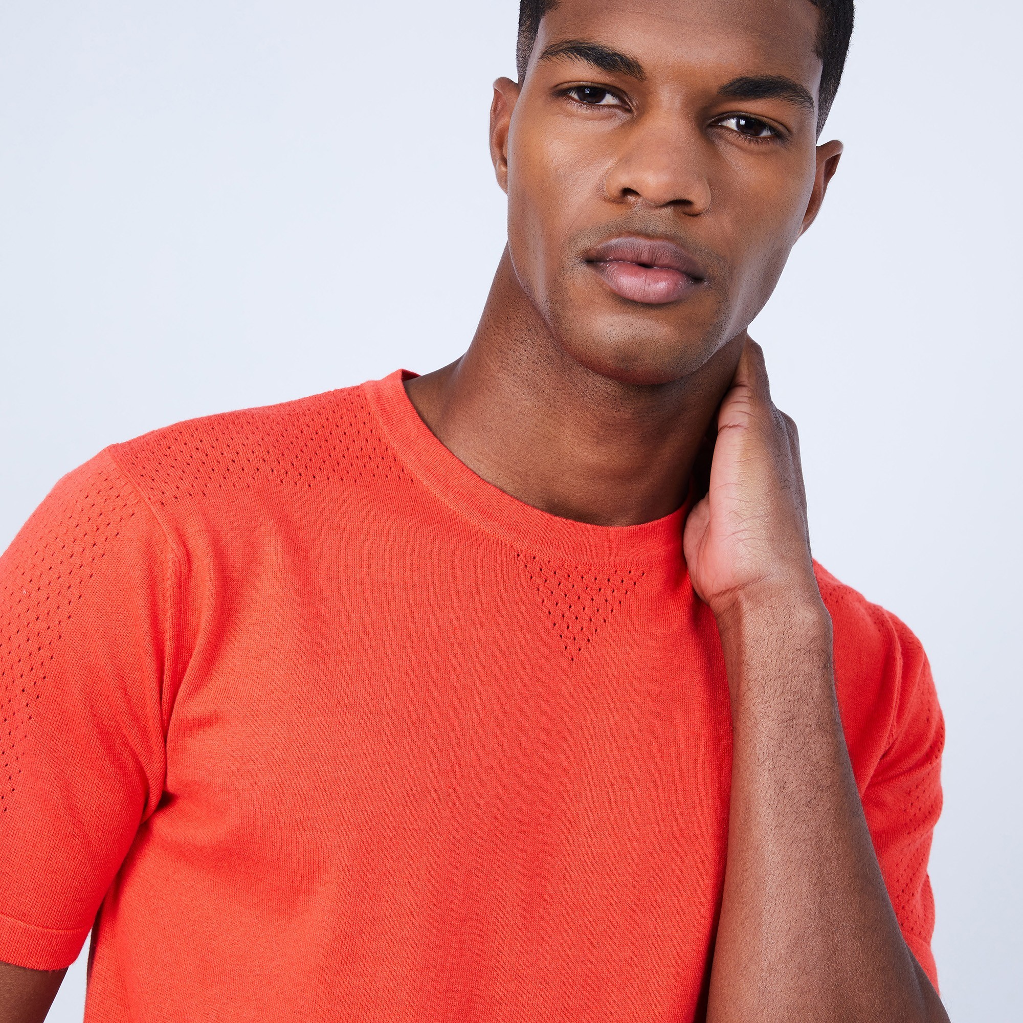 T-shirt en coton et soie - Lars 6483 ardent - 15 Orange