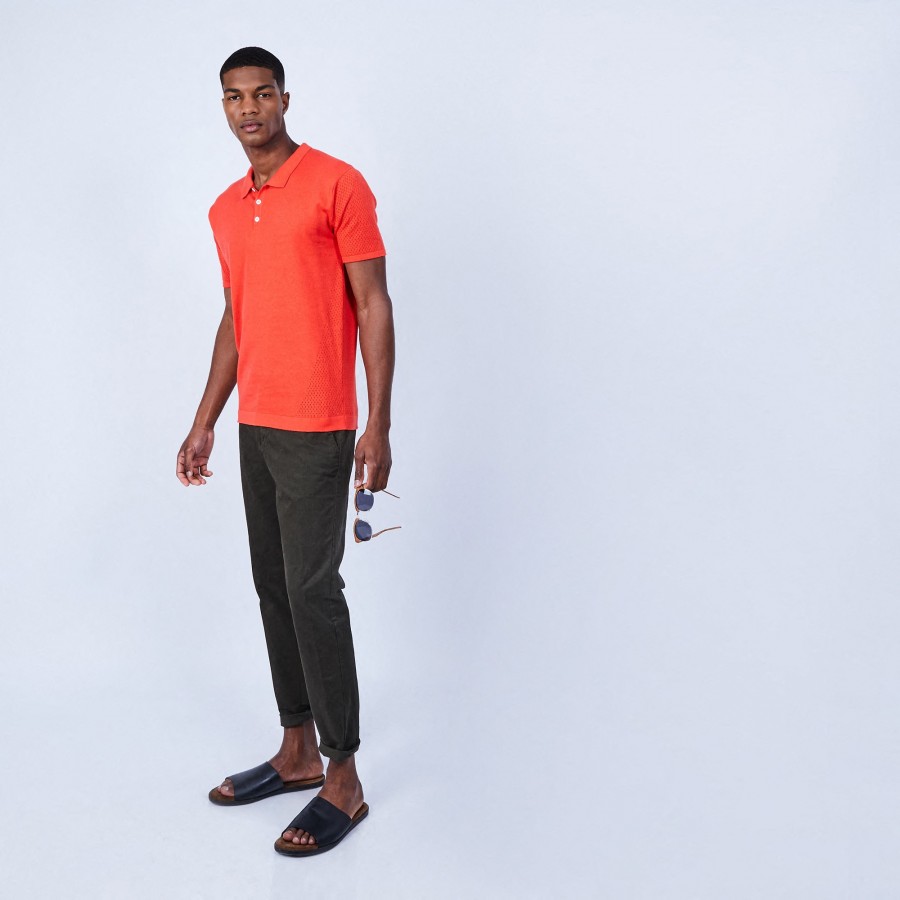 Cotton and silk polo shirt - LENNY
