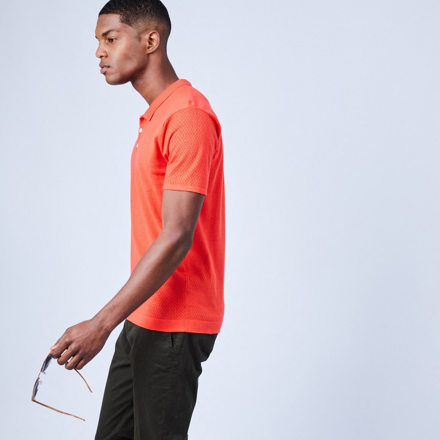 Cotton and silk polo shirt - LENNY