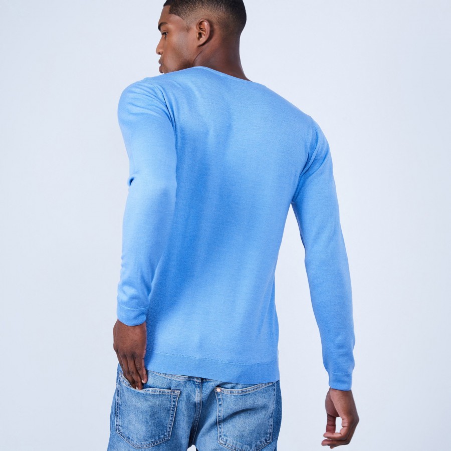 V-neck jumper in wool and silk - Basil