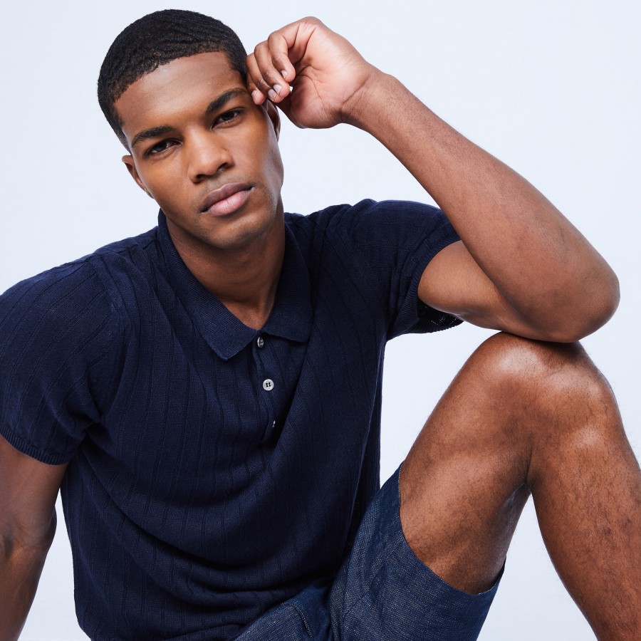 100% linen ribbed polo shirt - LIDO