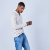 Pull col polo en laine mérinos - Lino 6401 dune - 12 Beige clair