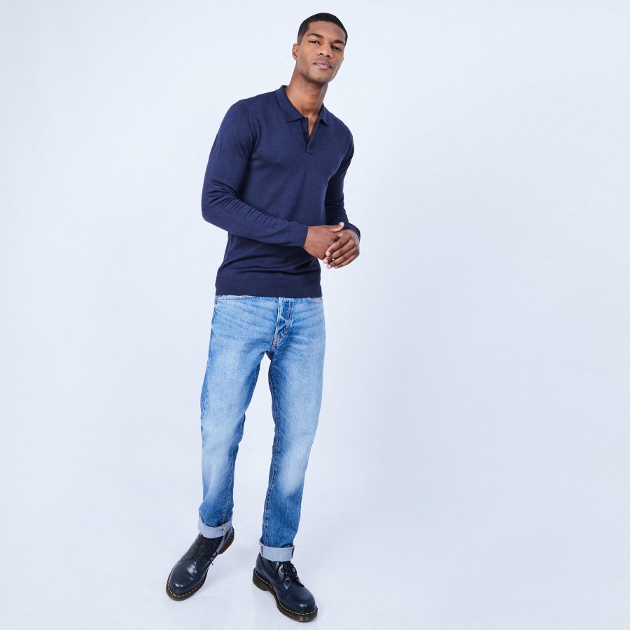 Pull col polo en laine mérinos - Eni