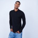 Pull col polo en laine et soie - Lume 6410 noir - 01 Noir