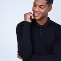 Pull col polo en laine et soie - Lume 6410 noir - 01 Noir