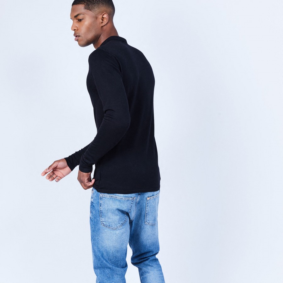 Pull col polo en laine et soie - Lume