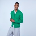 Gilet col montant zippé en laine mérinos - Liacre 6450 tropique - 22 Vert moyen