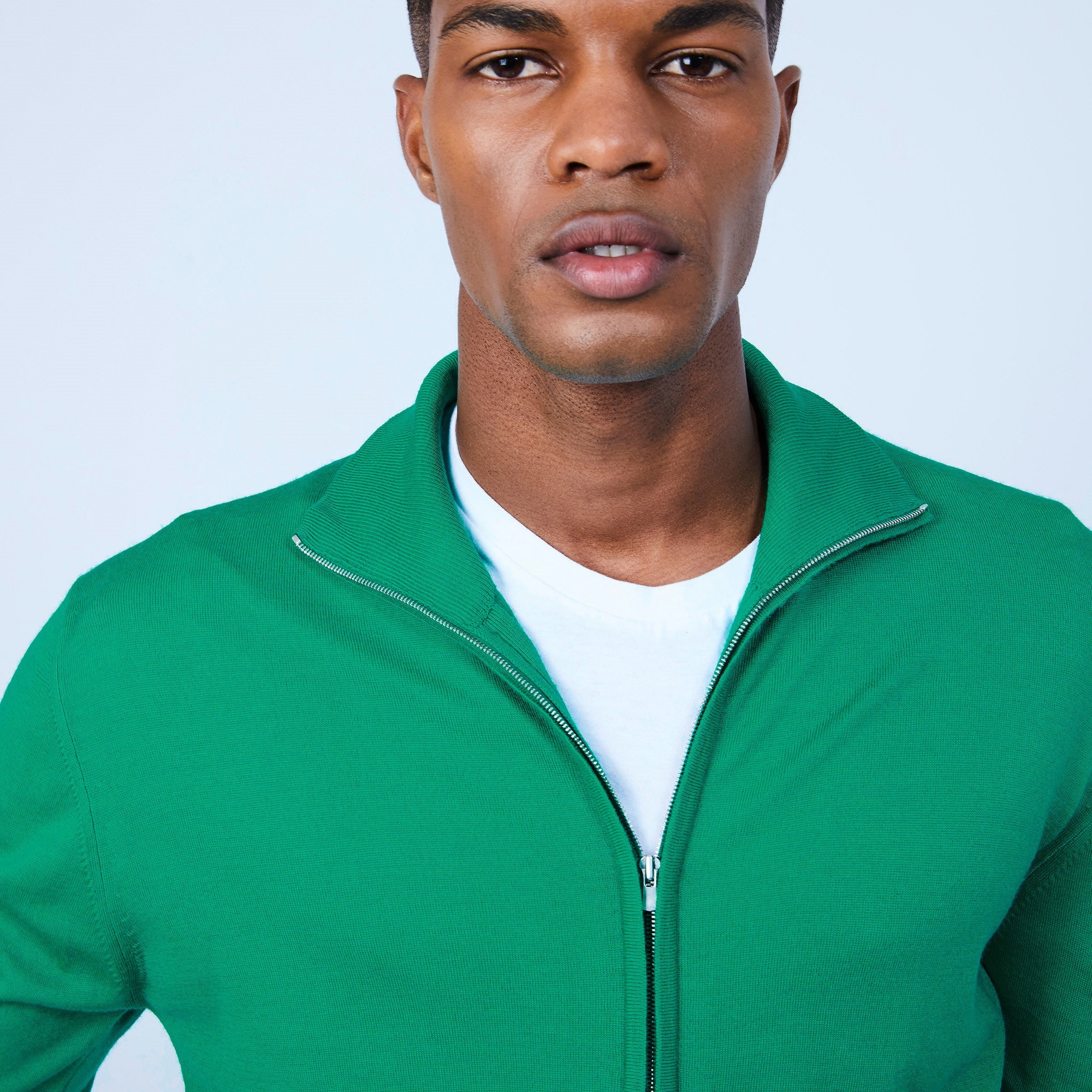 Gilet col montant zippé en laine mérinos - Liacre