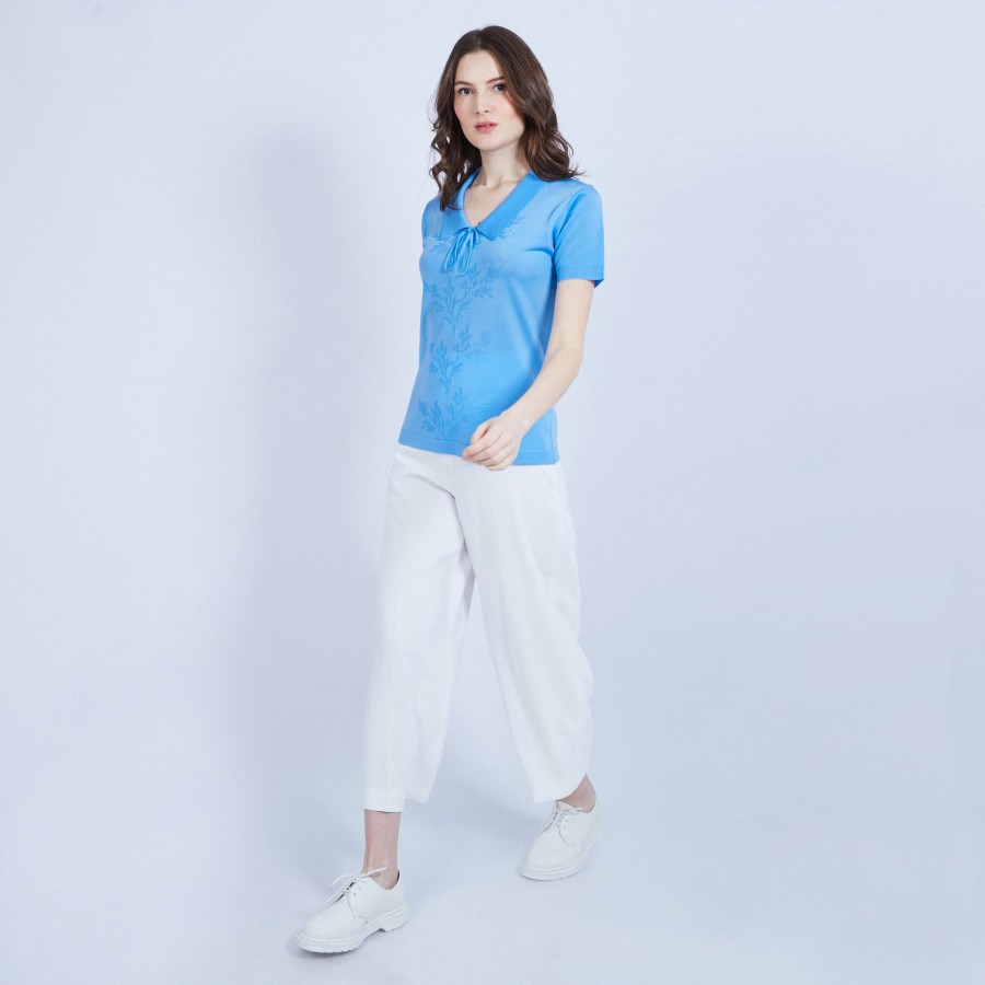 Women's top with Peter Pan collar - MARILINE