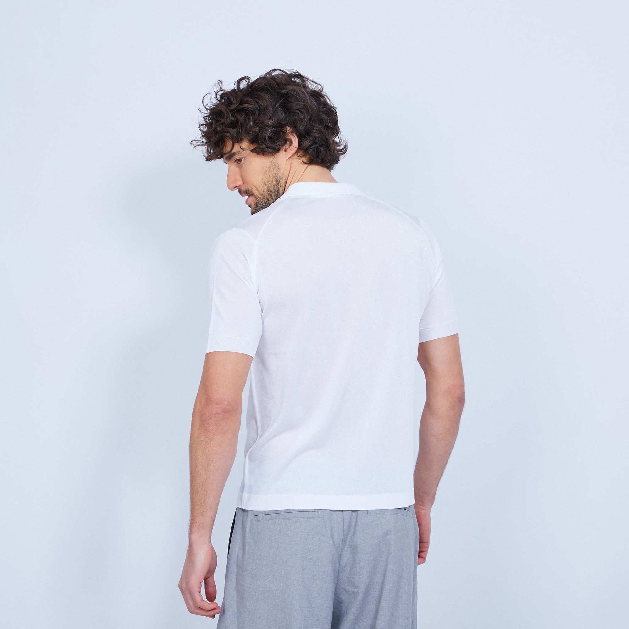 Polo manches courtes en Fil Lumière Vadim 0330 blanc - 02 Blanc