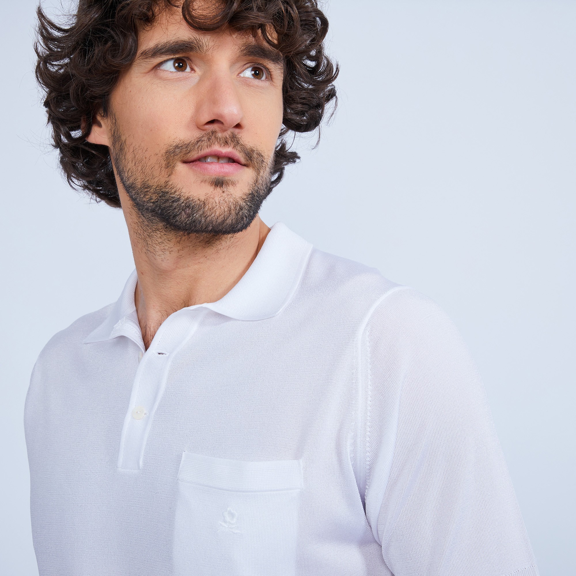 Polo manches courtes en Fil Lumière Vadim 0330 blanc - 02 Blanc