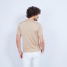 Polo manches courtes en Fil Lumière Vadim 4885 speculos - 13 Beige moyen