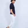 Polo manches courtes en Fil Lumière Vadim 6040 marine - 05 Bleu marine