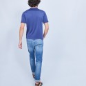Polo manches courtes en Fil Lumière Vadim 8256 saphir / 4952 Elysee - 03 Bleu foncé