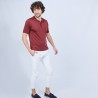 Polo manches courtes en Fil Lumière Vadim 8212 grenat - 51 Bordeaux