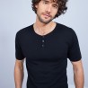 Cotton and cashmere T-shirt with Tunisian collar - Harumi