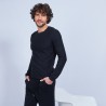 Pull ras du cou en coton cachemire - Hizoka 6410 noir - 01 Noir